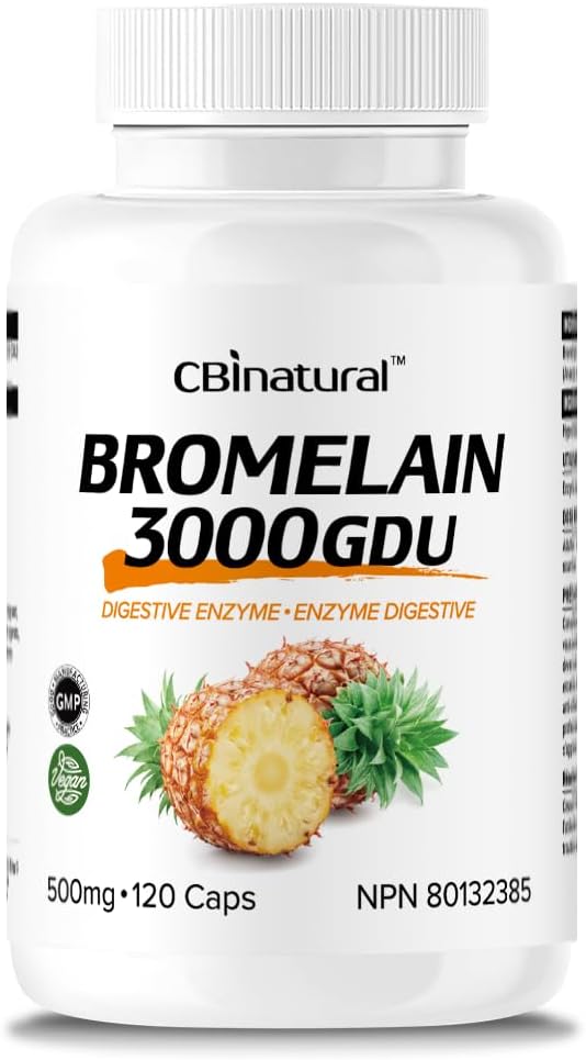 Bromelain 3000 GDU 500mg 120 Vegan Capsules Proteolytic Digestive Enzymes Supplements Supports Healthy Digestion 4-Month Supply Non-GMO Gluten Free
