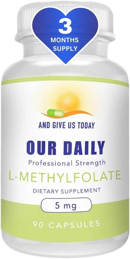 Our Daily Vites L-Methylfolate 5mg/5000mcg – Active 5-MTHF Folate Supplement – High Potency Methyl Folate – Supports Energy &amp Overall Wellness – Vegan Non-GMO Capsules – 90 Servings