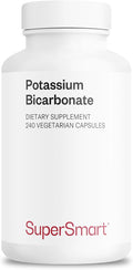 SuperSmart Potassium Bicarbonate (High Dose) - Electrolyte Mineral - pH Acid-Base Balance - Potassium Supplement | Non-GMO &amp Gluten Free - 240 Vegetarian Capsules