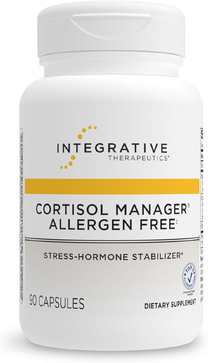 Integrative Therapeutics Cortisol Manager Allergen Free - Adrenal Health Support Supplement for Healthy Stress Response* - Vegan Non-Dairy &amp Gluten-Free - 90 Capsules (45 Servings)
