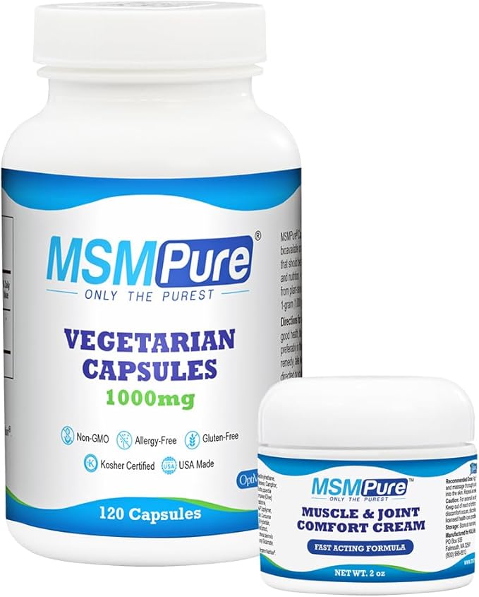 KALA HEALTH MSMPure MSM Tablets 120 Count and Muscle &amp Joint Cream 2oz Bundle