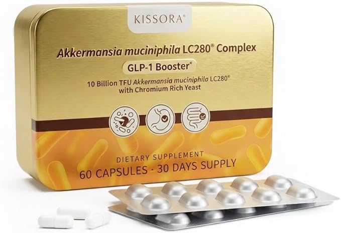 Kissora Akkermansia Probiotic 20 Billion TFU with Chromium | 60 Capsules 30 Servings