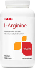 GNC L Arginine 1000mg Supplement Supports Healthy Blood Vessel Tone 180 Servings