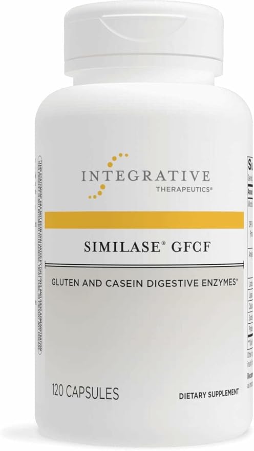 Integrative Therapeutics Similase GFCF - Digestive Enzyme Supplement for Adults - Supports Casein &amp Gluten Digestion* - Gas &amp Bloating Support* - Dairy-Free &amp Vegan - 120 Count (60 Serving