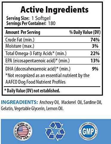 Dog Health Care Products - Omega 3 Fatty ACIDS for Pets - Dogs and Cats - Premium Health - Fat for Dogs - 360 Softgels (2 Bottles)