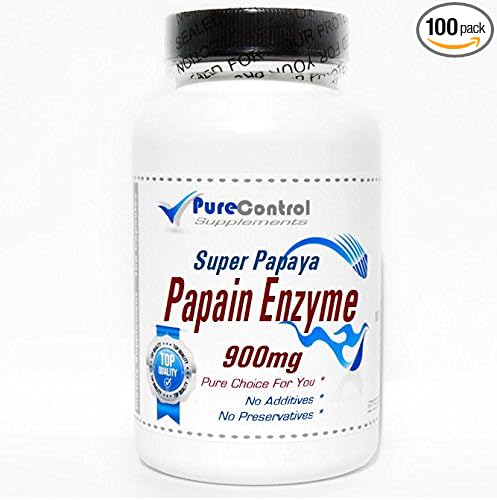 Super Papaya Papain Enzyme 900mg // 100 Capsules // Pure // by PureControl Supplements