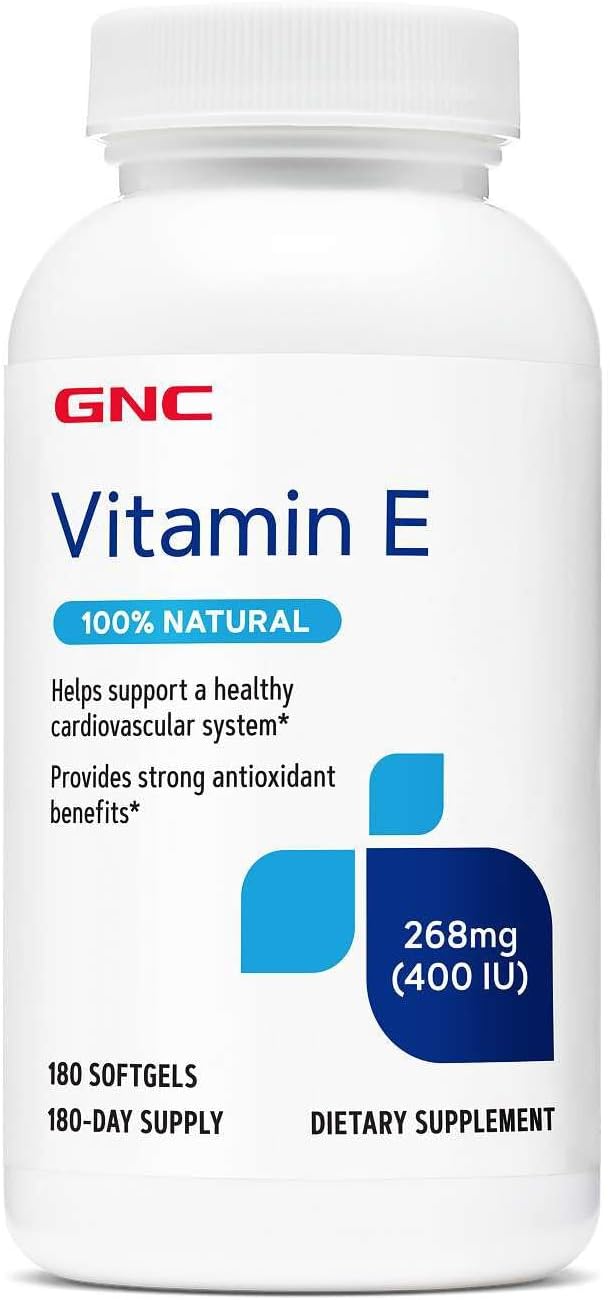 GNC Vitamin E 400IU 180 Softgels Supports Healthy Cardiovascular System