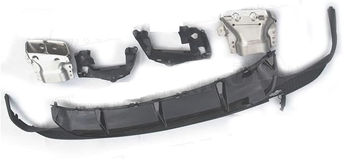 PP Rear Lip Diffuser with Exhaust Tips Compatible for Mercedes-Benz CLA Class W117 CLA260 CLA45 2013-2018 Bumper Skid Plate (Color : 2016-2018 Black)