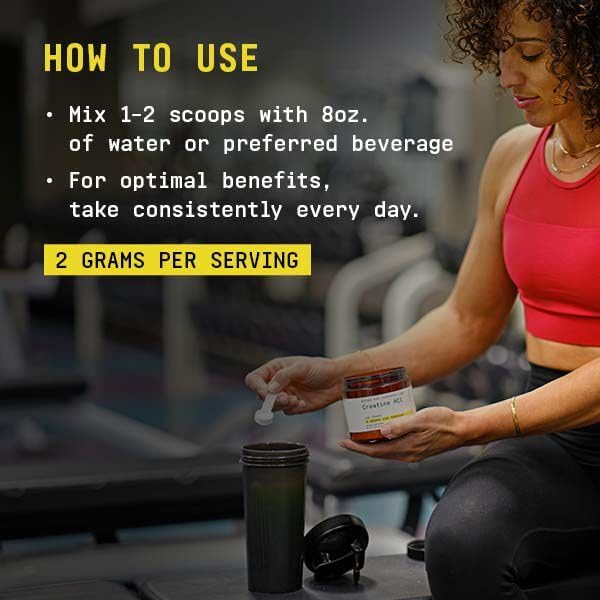 BEYOND RAW Creatine HCl Powder Science Backed Lab Grade Creatine for Women &amp Men Muscle Strength Energy Production Athletic Performance Cognitive Support Cellular Hydration 60 Servings