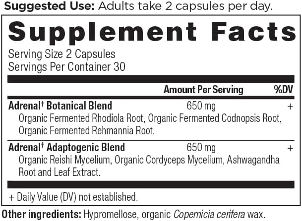 Ancient Nutrition Adrenal Support with Ashwagandha Supplement Helps Reduce Stress &amp Fatigue Paleo and Keto Friendly Gluten Free 1300mg 60 Capsules