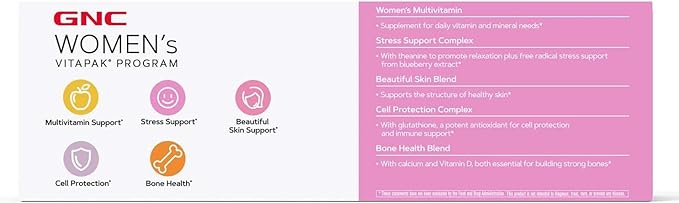 GNC Women's 30+ Vitapak Program | Daily Vitamins and Minerals - 30 Servings