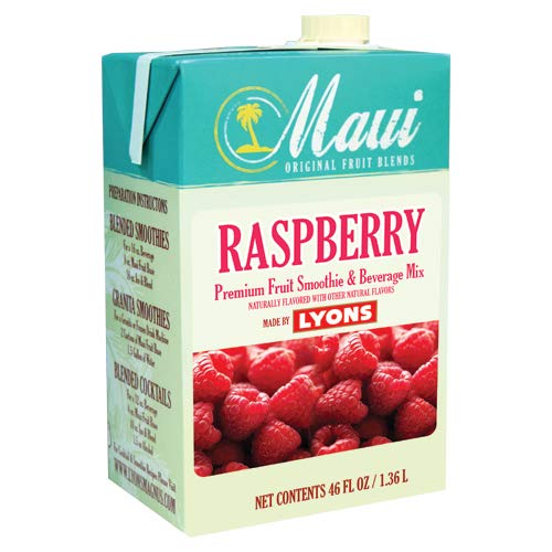 Maui Raspberry Premium Fruit Smoothie &amp Beverage Mix 46 fl oz (Pack of 6)