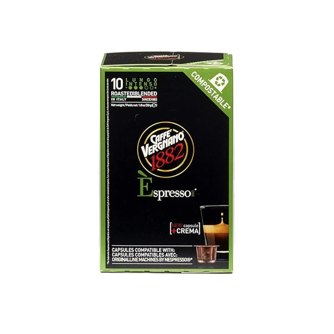 Caffè Vergnano Lungo Intenso Capsules Compatible with Original Line Machines By Nespresso - 60 Capsules (6 packs - 10 capsules each)