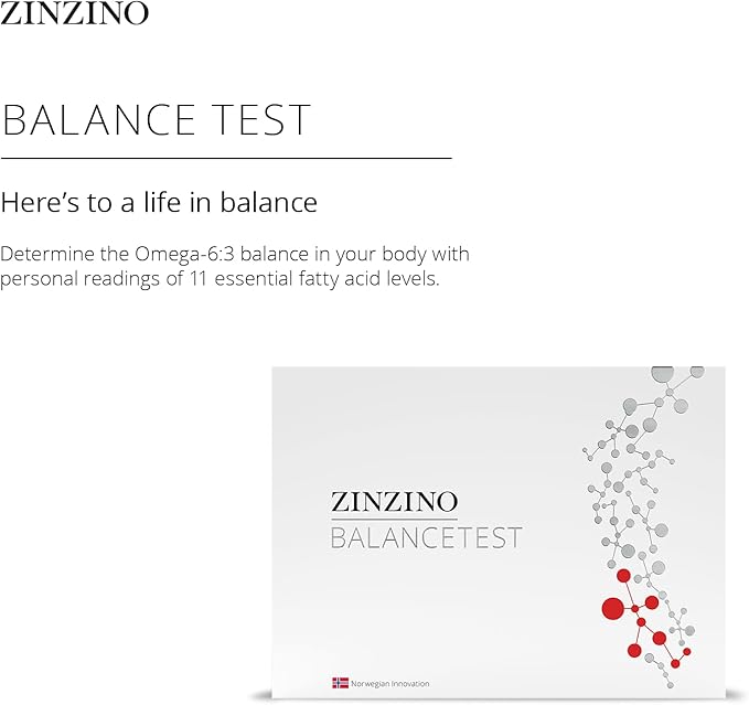 Zinzino BalanceTest - Blood Test Kit to Assess Fatty Acid Levels - Measures 11 Essential Fatty Acids Including Omega-3 6 9 - Easy Dry Blood Test