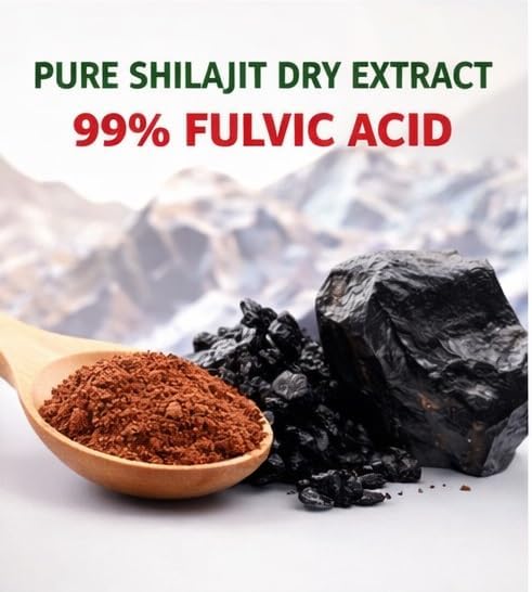 USDA Organic - Shilajit Powder Extract (3.5 Oz / 100 g) - 99% Fulvic Acid - Full Spectrum Extract | 100% Pure Organic Shilajit - No Fillers | Rich in Fulvic Acid and Trace Minerals By Leafy Organic