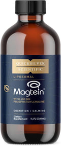 Quicksilver Scientific Liposomal Magtein - Magnesium Supplement for Brain Function Support - Stress Sleep &amp Memory Support - Gluten-Free Sugar-Free &amp Vegan - 15.2 fl oz (30 Servings)