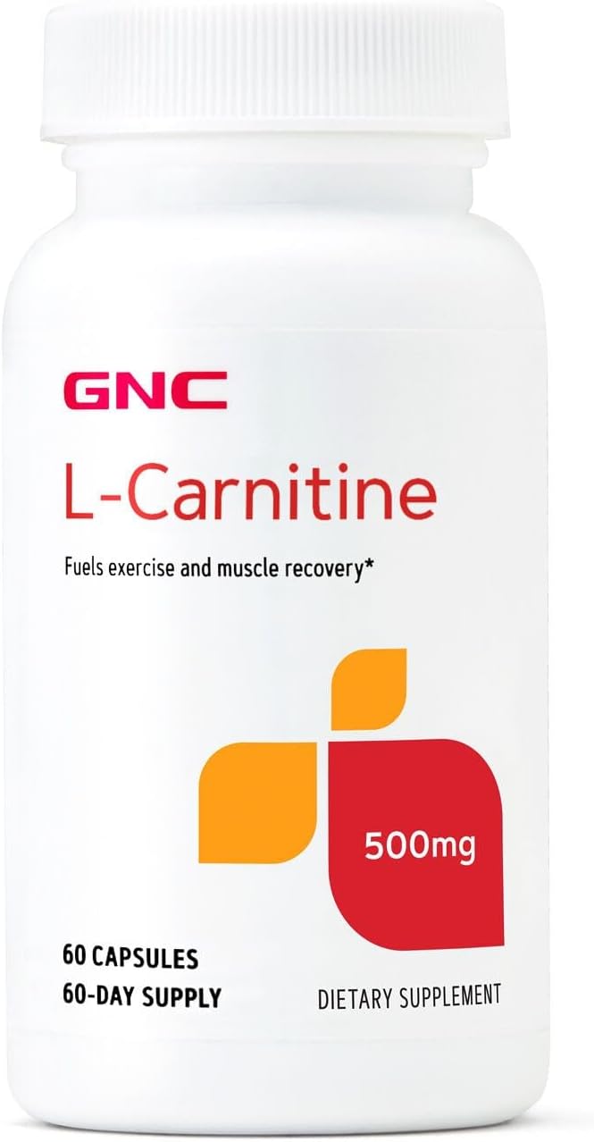 GNC L-Carnitine 500mg Helps Metabolize Long-Chain Fatty Acids 60 Capsules