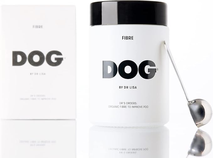 DOG by Dr Lisa - Fibre - Daily Fiber Supplement for Dogs - Supports Bowel Health and Stools - Made with Prebiotics Postbiotics &amp Paraprobiotics - Vet-Created - Size 100g / 3.53oz