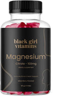 Black Girl Vitamins - Magnesium Gummies for Sleep Immunity and Bone Support. Magnesium Citrate Supplement with (100mg) per Serving Gluten-Free (Mixed Berry). 60ct
