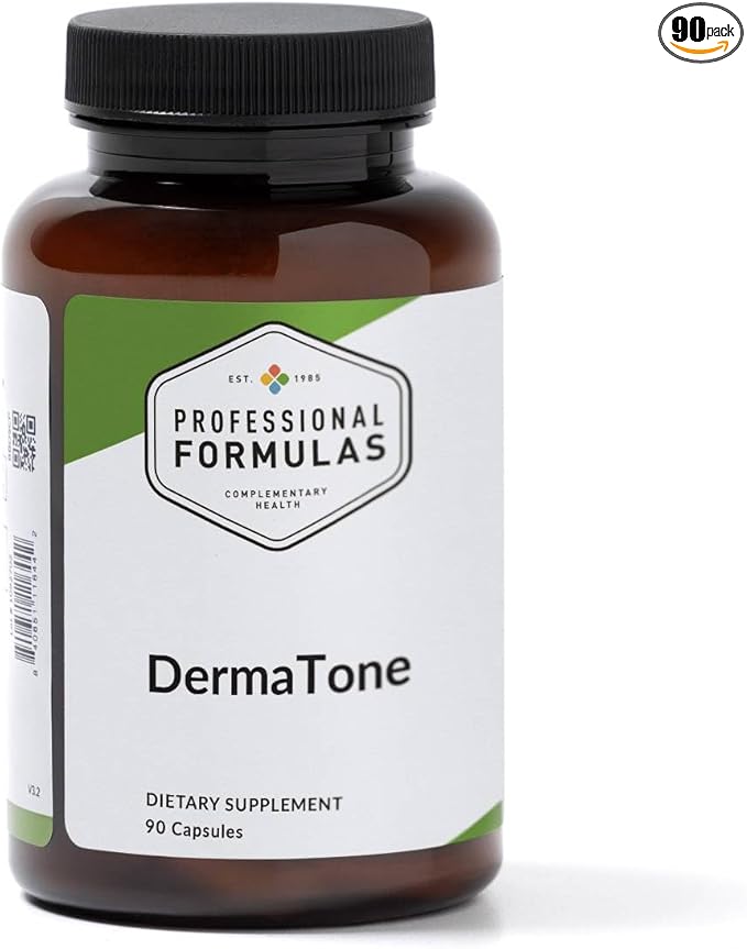 Professional Formulas DermaTone - Support for Liver &amp Lymphatic Health* with Bupleurum Cleavers Oregon Grape Burdock Nettle &amp Red-Clover - Vegetarian Gluten Free Hypoallergenic 90 Caps