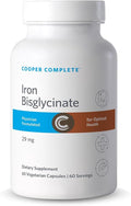 Cooper Complete Gentle Iron Bisglycinate 29 mg 60 Capsules Ferrochel for Energy &amp Blood Support†