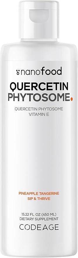 Codeage Liquid Quercetin Phytosome Supplement Quercetin 1000 mg Dihydrate 3-Month Supply Immune Support Sophora Japonica Vitamin E Liposomal Delivery Vegan Non-GMO 15.22 fl oz