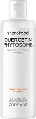 Codeage Liquid Quercetin Phytosome Supplement Quercetin 1000 mg Dihydrate 3-Month Supply Immune Support Sophora Japonica Vitamin E Liposomal Delivery Vegan Non-GMO 15.22 fl oz