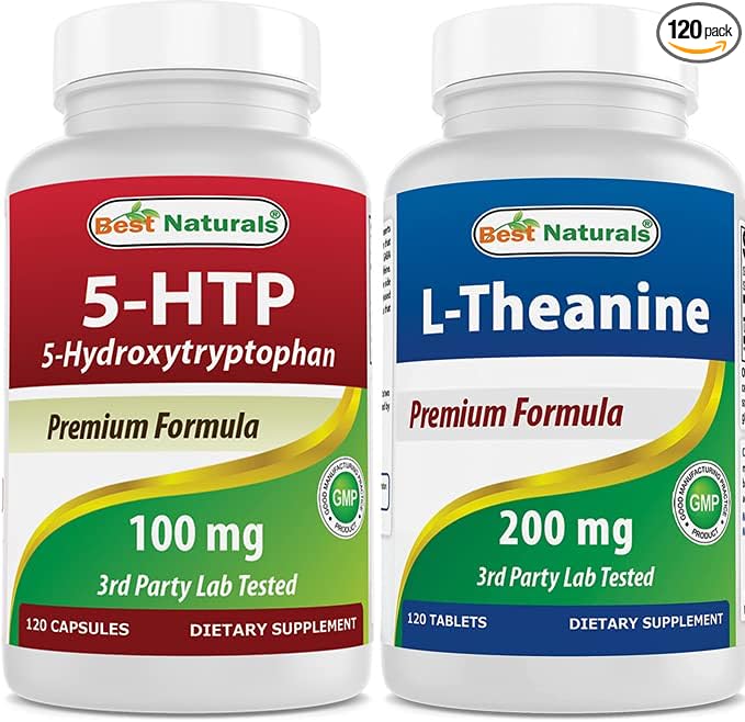 Best Naturals 5-HTP (5-hydroxytryptophan) 100 mg &amp L-Theanine 200mg