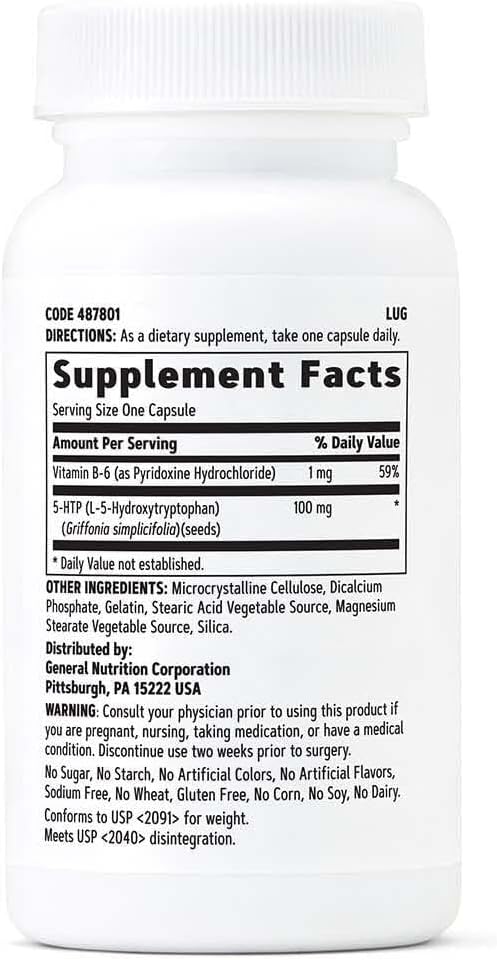 GNC 5-HTP 100mg Gluten Free 30 Count