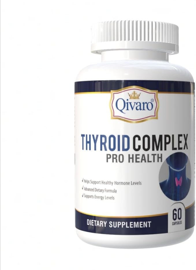 Thyroid Complex Pro - Natural Supplement for Thyroid Support Energy Focus and Metabolism (60 Capsules) with L-Tyrosine Vitamin B Iodine Magnesium Zinc &amp B-12 for Men and Women