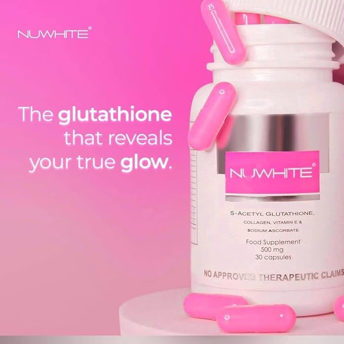 NU-White S-Acetylene Glutathione: Achieve Glowing Skin from Within (30 Capsules)