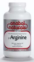 Anabol Naturals L-Arginine 500 mg 500 Capsules