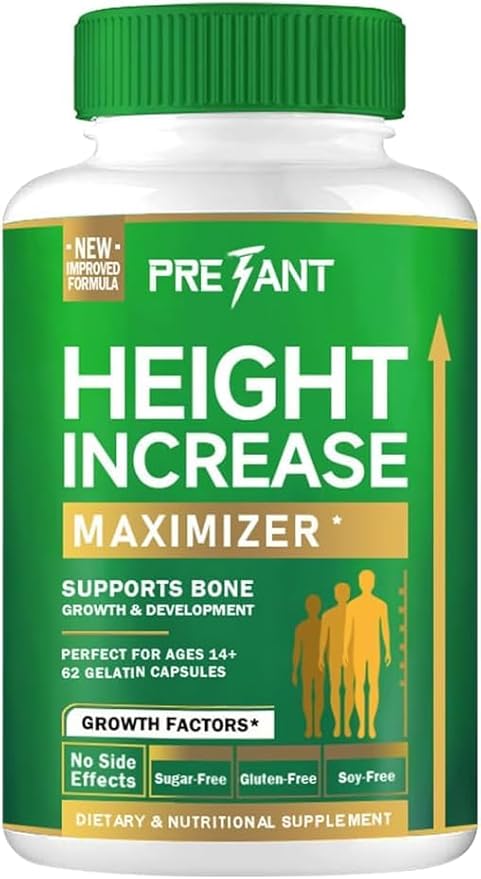 PRETANT-Growth Capsules to Grow Taller - Height Growth Maximizer with Calcium for Bone Strength Made in USA Natural Get Taller Supplement to Increase Bone Growth Adults Teens &amp KidsFree of Hor