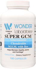 Wonder Labs Super GCM Formula 1400 Glucosamine and Chondroitin MSM Bone Joints and Cartilage Support 180 Capsules