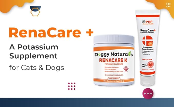 RenaCare K is for Renal K (Potassium Gluconate) Potassium Supplement Gel for Dogs and Cats (10 oz) with Maple Flavor (Made in U.S.A)