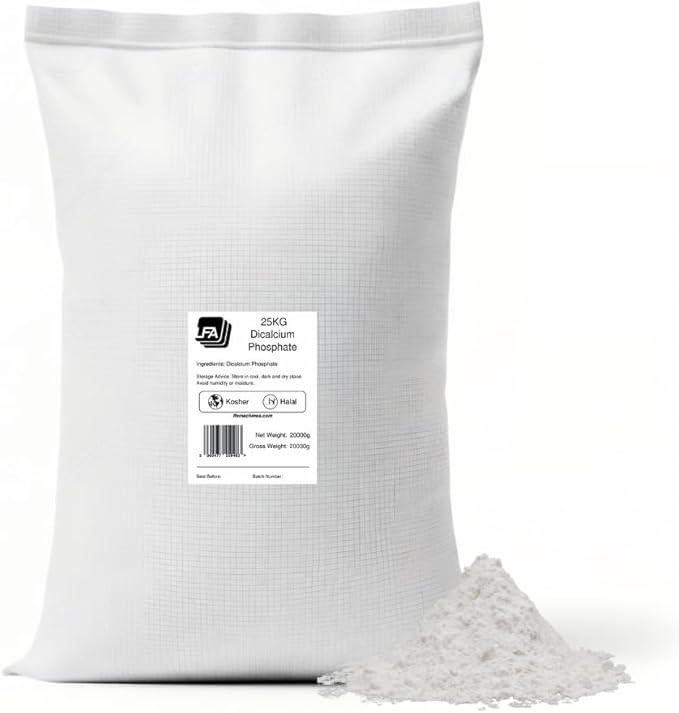 Dicalcium Phosphate Anhydrous DCP Powder - 25 kg (55 lb) - Food Anti-Caking Agent &amp Supplement Filler Excipient - Tablet &amp Capsule Flow Glidant