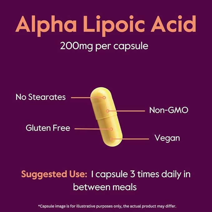 BESTVITE Alpha Lipoic Acid 200mg (per Capsule) (240 Vegetarian Capsules) - No Stearates - Vegan - Gluten Free - Non GMO