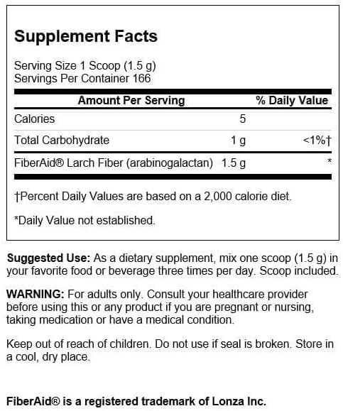 Swanson FiberAid - Larch Tree Arabinogalactan (AG) Powder - Fiber Drink Mix Promoting Digestive Health and Supports Gastrointestinal Health - (8.8oz)