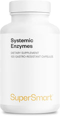 Supersmart Systemic Enzymes (High Potency) - with Bromelain Protease Lipase Trypsin Chymotrypsin Peptidase Pancreatin - Proteolytic Enzymes Complex | Non-GMO &amp Gluten Free - 100 DR Capsules