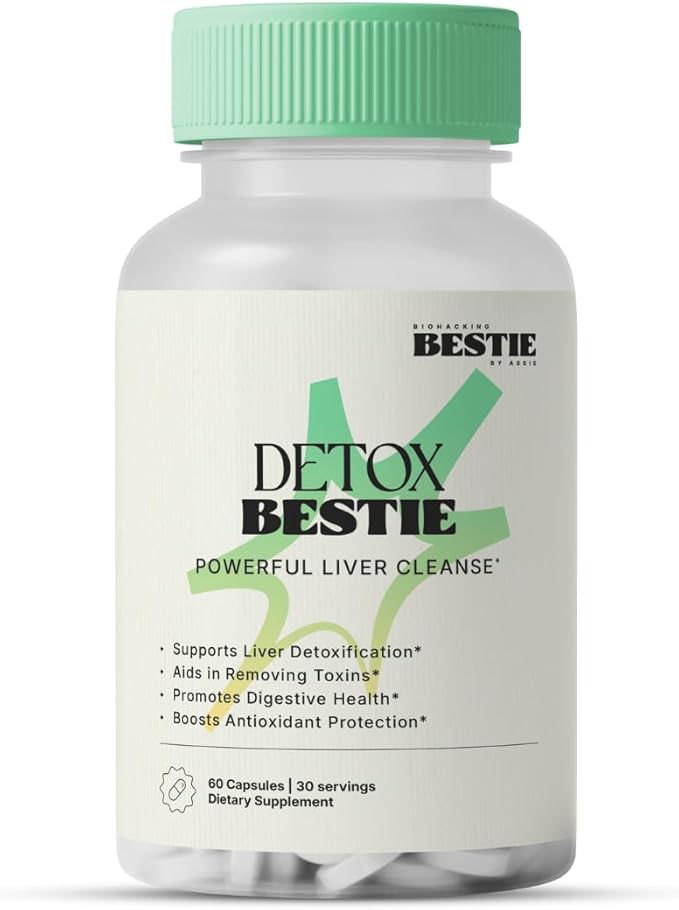 Biohacking Bestie Detox Bestie Supplement - Detox Cleanse for Women &amp Men Supports Liver Health Promotes Digestive Health Helps Remove Toxins Formulated with Natural Ingredients - 60 Capsules