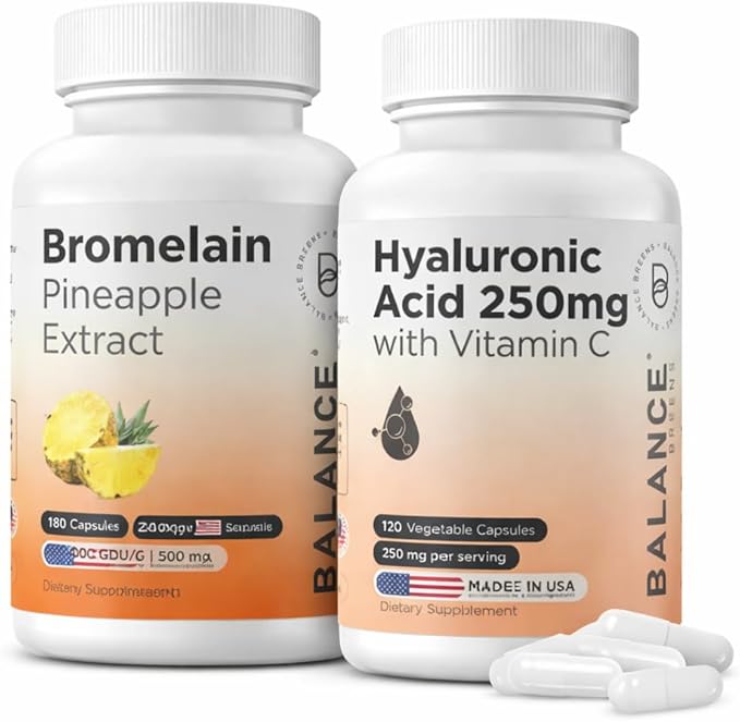 Balancebreens Bromelain &amp Hyaluronic Acid Wellness Bundle – Digestive Mobility and Skin Hydration Support