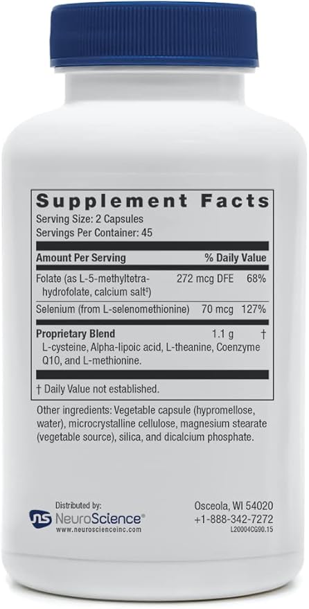 Neuroscience Calm G - Immune Support Supplement and Calm Aid with L-Theanine CoQ10 and Antioxidants - Immunity Support Balance for Stress &amp Mitochondrial Function (90 ct)