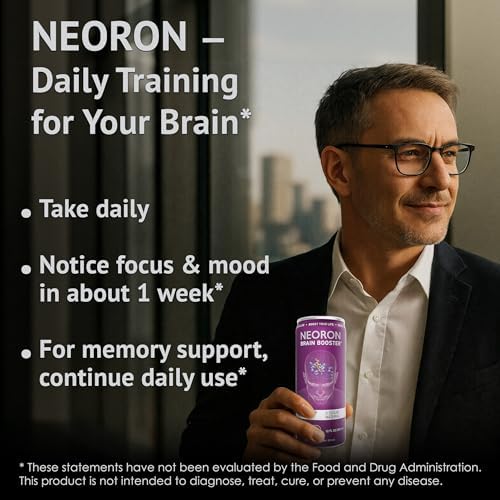 NEORON Focus + Calm | Sugar-Free Nootropic Drink for Mental Clarity - Stress &amp Burnout Support (12-Pack Passion Fruit &amp Lime)