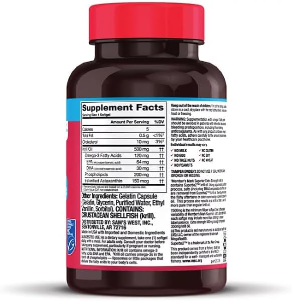 MUNCHIE MIX Extra-Strength Krill Oil 500 mg (160 ct.)