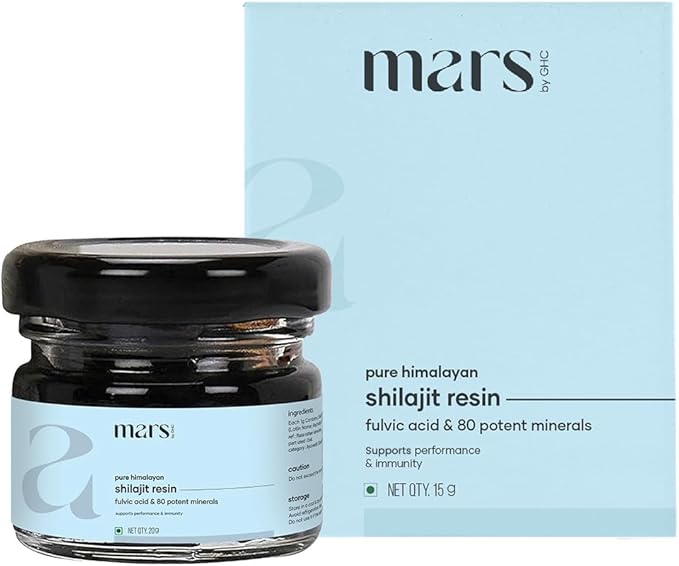 mars by GHC Himalayan Organic Shilajit Resin | Natural Resin Sourced from the Himalayas | Supports Vitality Energy &amp Overall Wellness | 15g | Pack of 1