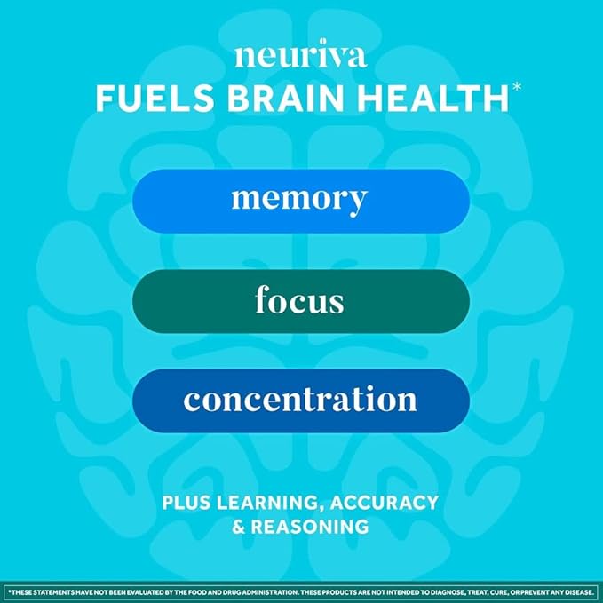 NEURIVA Plus Decaff 50ct Strawberry Gummy (2 Pack) Nootropic Brain Supplement for Memory Focus &amp Concentration &amp Cognitive Function Clinically Tested NeuroFactor Phosphatidylserine Vitamin