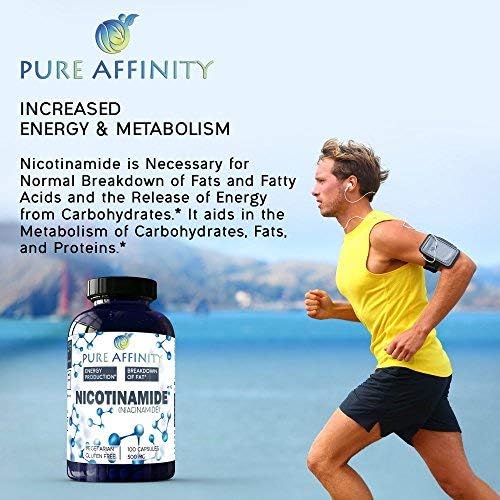 200 Count! B3 Nicotinamide 500 mg Effective Flush-Free Niacin. Energy Booster Cell Regenerator Supports Cognitive Decline Anti-Aging and Helps Breaks Down Carbs &amp Fats (200 Ct)