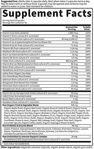 Garden of Life Multivitamin for Women - Vitamin Code 50 &amp Wiser Women's Raw Whole Food Vitamin Supplement with Probiotics Vegetarian 120 Count