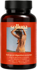 Solluna by Kimberly Snyder Digestive Enzymes Lipase Amylase Protease Alpha-Galactosidase Cellulase for Digestive Health Nutrient Absorption Stomach Pain Gas &amp Bloating (90CT) Vegan &amp No