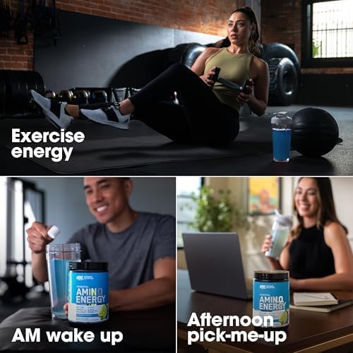 Optimum Nutrition Amino Energy - Pre Workout with Green Tea BCAA Amino Acids Keto Friendly Green Coffee Extract Energy Powder - Blueberry Mojito 30 Servings (Packaging May Vary)